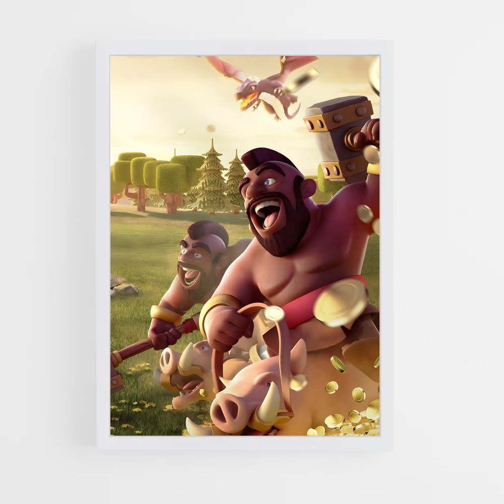 Poster Hog Rider en Action – affiche Clash royale (vue 3)
